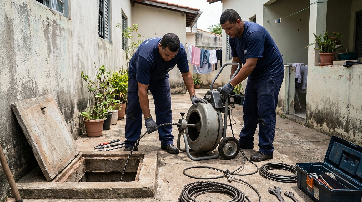 Desentupimento de Coluna Sanitária em Aparecida de Aparecida de Aparecida de Goiânia‑GO