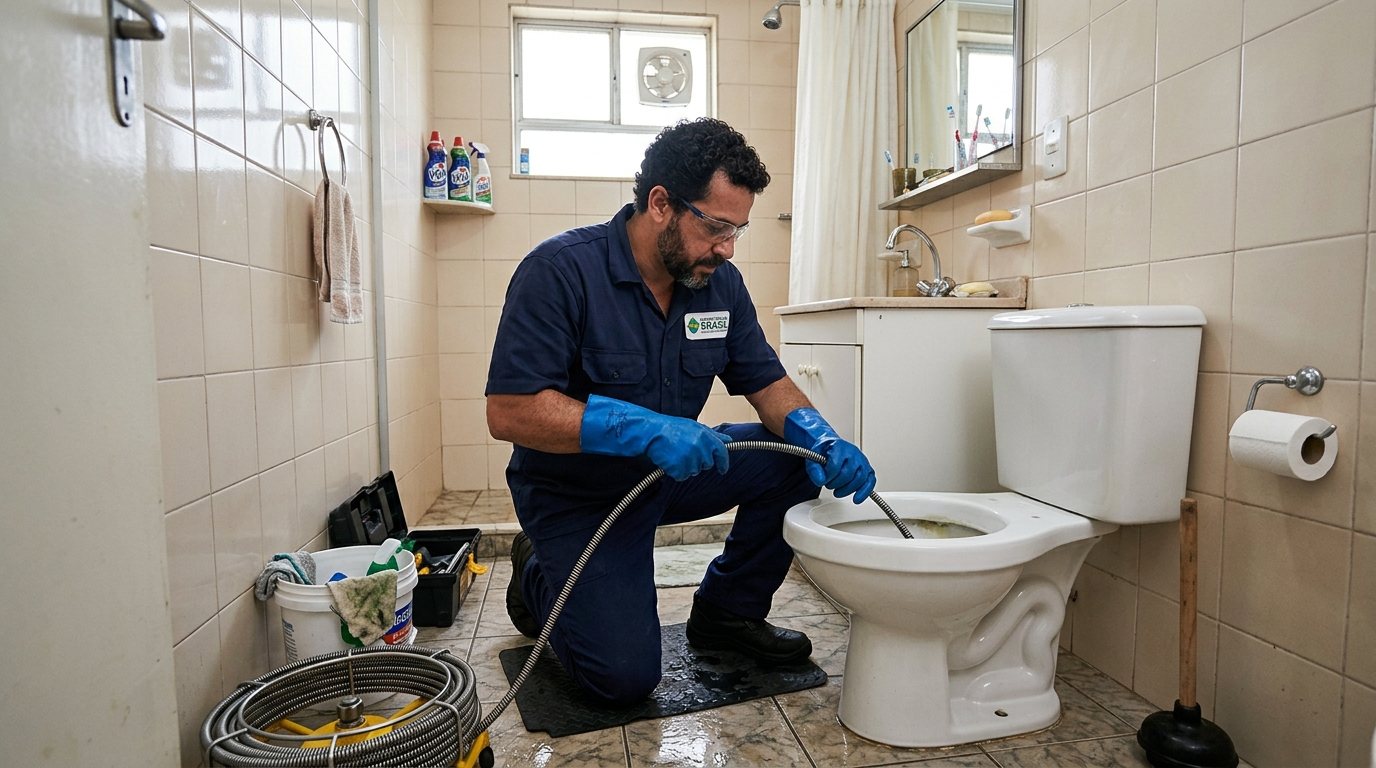 Encanador em Atendimento no Banheiro em Aparecida de Goiânia‑GO