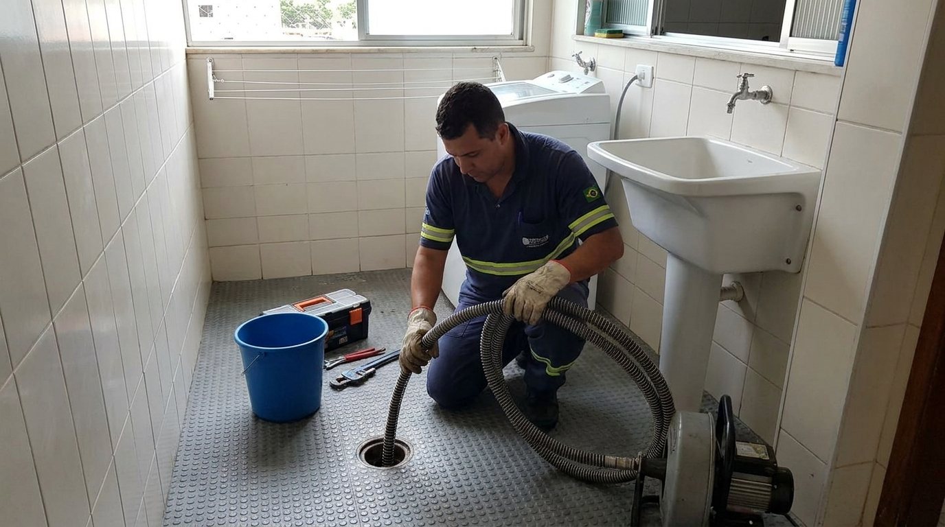 Ponto de Esgoto na Lavanderia em Aparecida de Goiânia‑GO